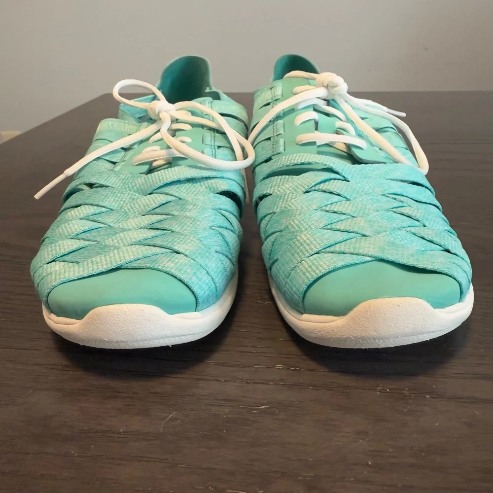 Merrell Atlantis Weave Flat Lace‎ Up Shoe J03062 Turquoise Green Womens Size 8,5